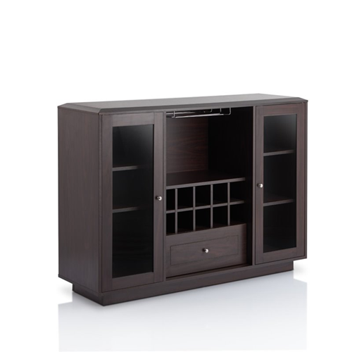 FURNITURE OF AMERICA  Bormie Modern Wine Rack Buffet In Espresso