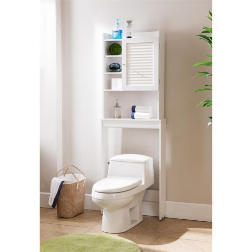 Furniture of America Daza Modern Wood Bathroom Space Saving Cabinet in White