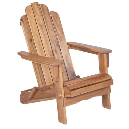 Walker Edison Acacia Adirondack Chair in Brown