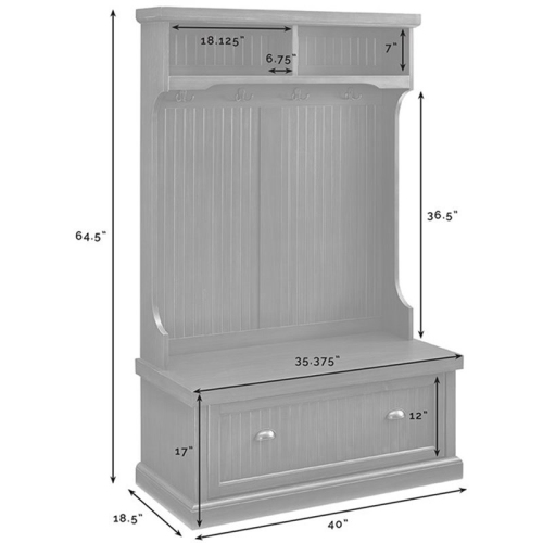 Crosley Seaside Hall Tree in Black