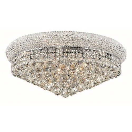 ELEGANT LIGHTING  Primo 24" 12 Light Royal Crystal Flush Mount