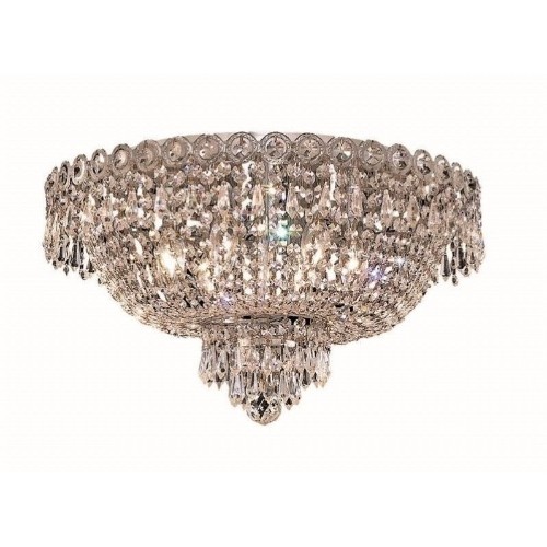 ELEGANT LIGHTING  Century 18" 6 Light Royal Crystal Flush Mount