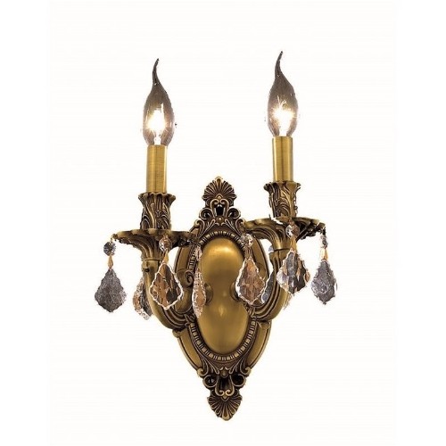 Elegant Lighting Rosalia 9" 2 Light Royal Crystal Wall Sconce