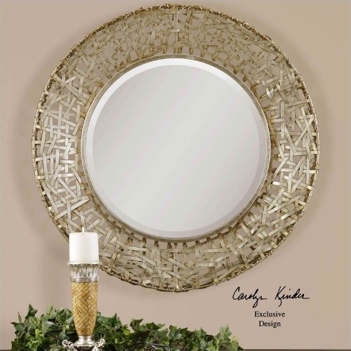 UTTERMOST  Alita Woven Metal Mirror In Champagne More gold than I expected, but I have a mixture of various metals in my house, so it is a great addition