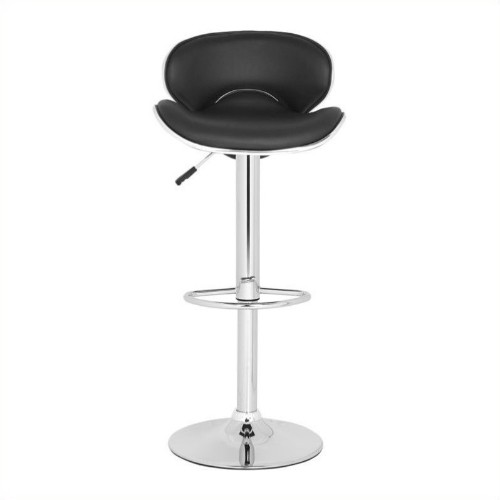 SAFAVIEH  Modern/contemporary Faux Leather Bar Stool Chair - Set Of 1 - Black