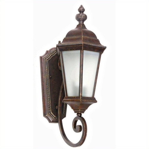 Yosemite Home Decor Brielle 1 Light Exterior Lights Wall Mount in Brown