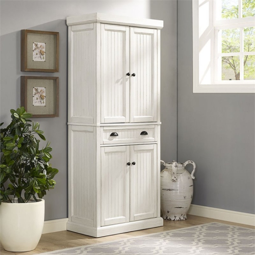 Crosley Seaside 4 Door Coastal Pantry in White