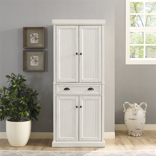 Crosley Seaside 4 Door Coastal Pantry in White