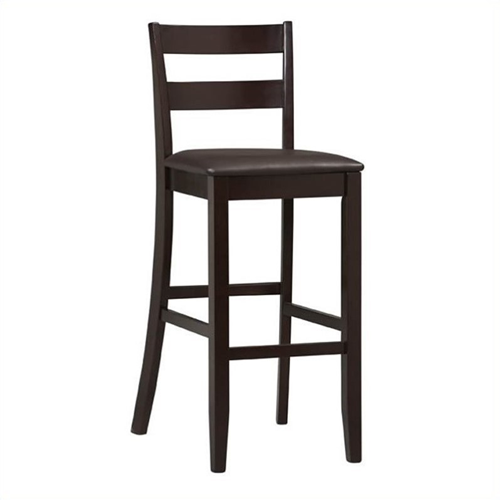 Linon Triena 30" High Soho Bar Stool in Rich Espresso