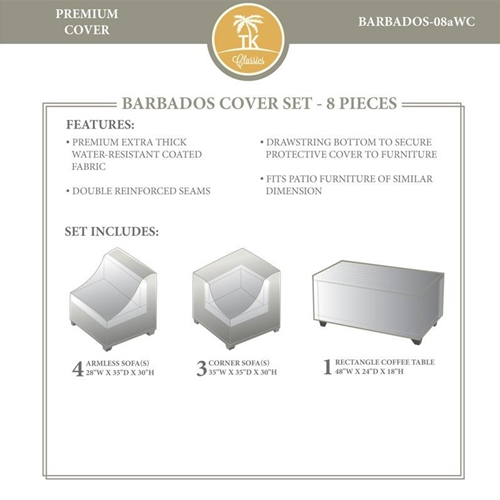 TKC Barbados 8 Piece All Weather Cover Set in Beige