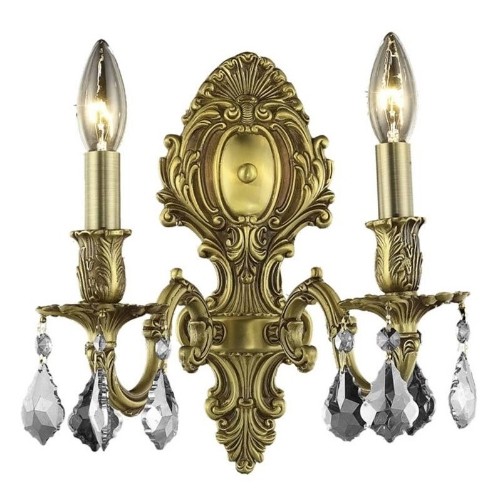 ELEGANT LIGHTING  Monarch 10" 2 Light Royal Crystal Wall Sconce