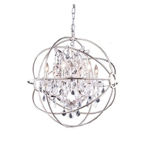 Elegant Lighting Geneva 25" 6 Light Royal Crystal Pendant Lamp