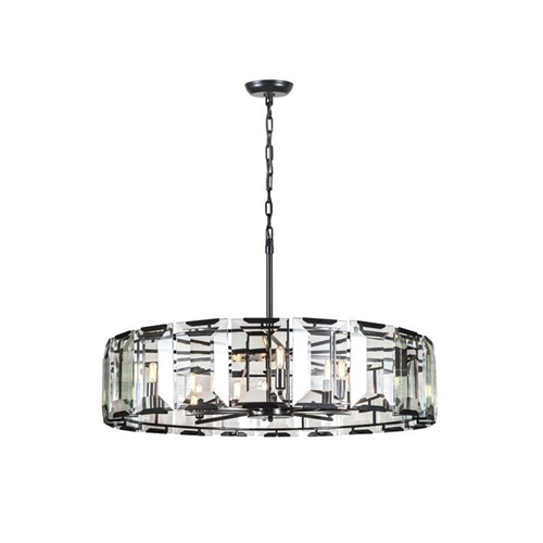 Elegant Lighting Monaco 43" 10 Light Glass Crystal Pendant Lamp