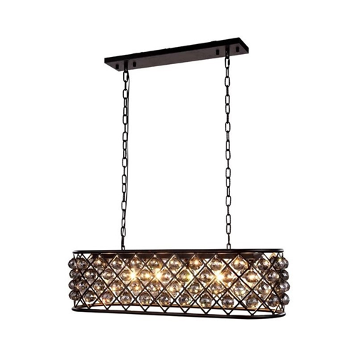 ELEGANT LIGHTING  Madison 13" 6 Light Royal Crystal Pendant Lamp