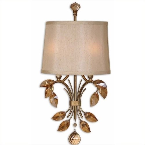 Uttermost Alenya 2 Light Metal Wall Sconce in Burnished Gold
