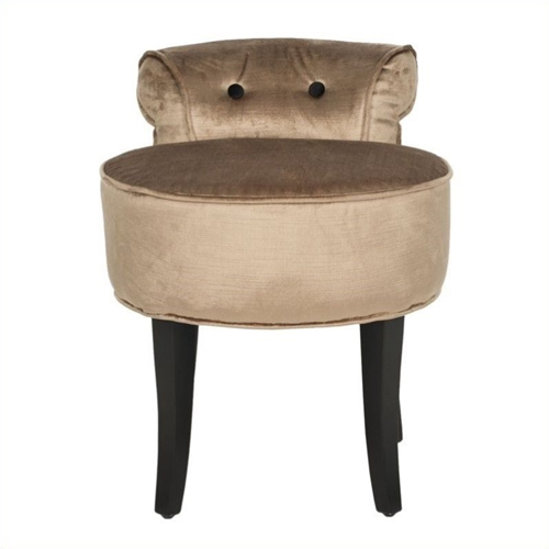 SAFAVIEH  Georgia Birch Wood Vanity Stool In Mink Brown