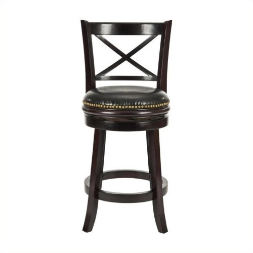 SAFAVIEH  Modern/transitional Faux Leather Bar Stool Chair - Set Of 1 - Dark Brown