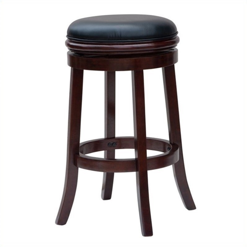 BORAAM  Faux Leather Bar Stool Chair - Set Of 1 - Cherry