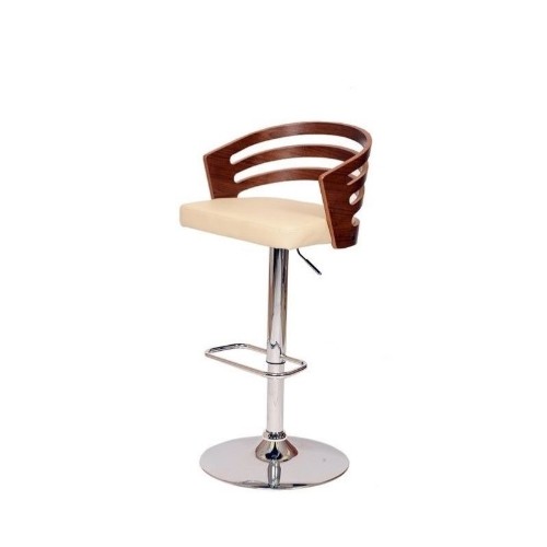 ARMEN LIVING  Faux Leather Bar Stool Chair - Set Of 1 - Chrome; Cream