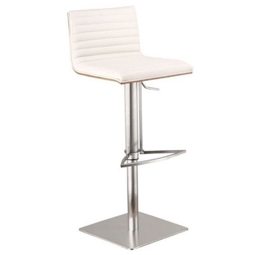 ARMEN LIVING  Cafe 32" Stainless Steel Barstool In And Walnut In White
