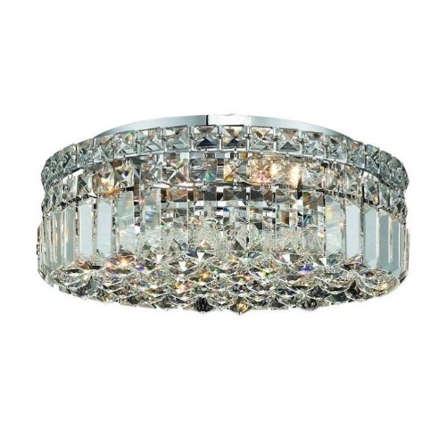 Elegant Lighting Maxime 16" 5 Light Royal Crystal Flush Mount