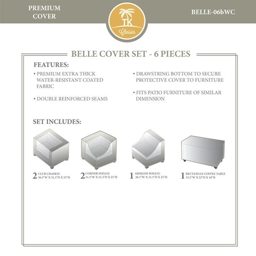 TK CLASSICS Tkc Belle 6 Piece All Weather Cover Set In Beige