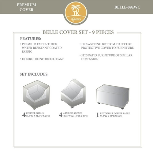 TKC Belle 9 Piece All Weather Cover Set in Beige