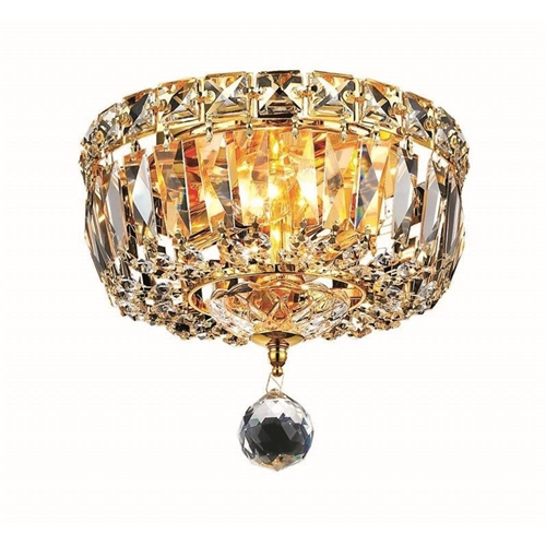 Elegant Lighting Tranquil 8" 2 Light Royal Crystal Flush Mount