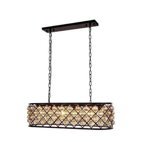 ELEGANT LIGHTING  Madison 13" 6 Light Royal Crystal Pendant Lamp