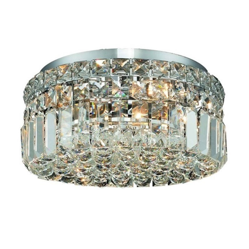 Elegant Lighting Maxime 12" 4 Light Royal Crystal Flush Mount