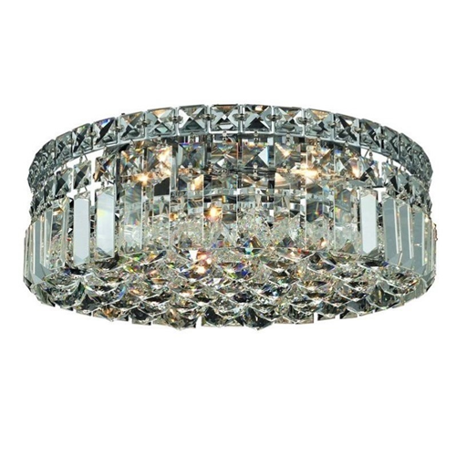 Elegant Lighting Maxime 14" 4 Light Royal Crystal Flush Mount