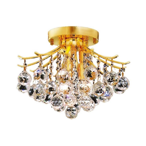 Elegant Lighting Toureg 12" 3 Light Royal Crystal Flush Mount