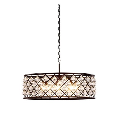 ELEGANT LIGHTING  Madison 32" 8 Light Royal Crystal Pendant Lamp