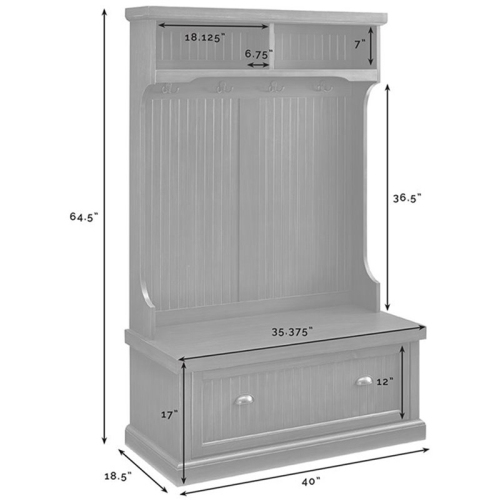 Crosley Seaside Hall Tree in White