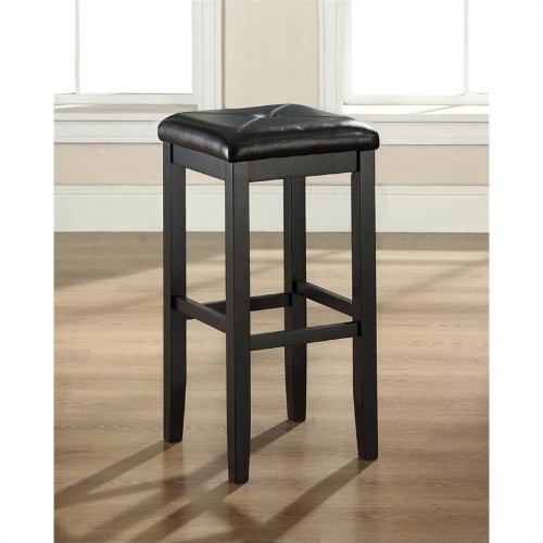Crosley Furniture 29" Upholstered Square Bar Stool in Black