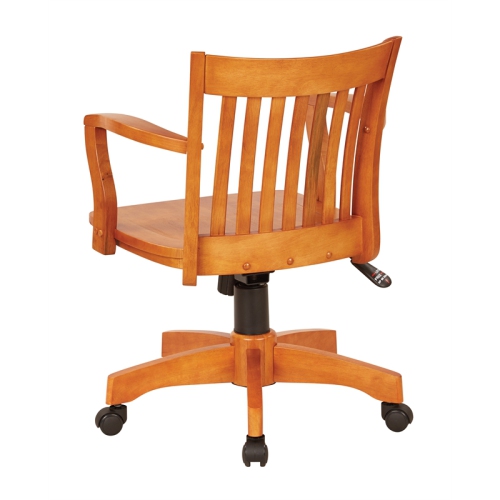 Deluxe Wood Bankers Office Chair with Wood Seat in Fruit Brown Wood