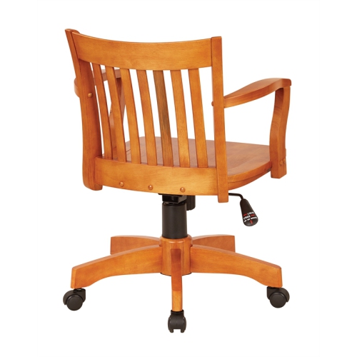 Deluxe Wood Bankers Office Chair with Wood Seat in Fruit Brown Wood