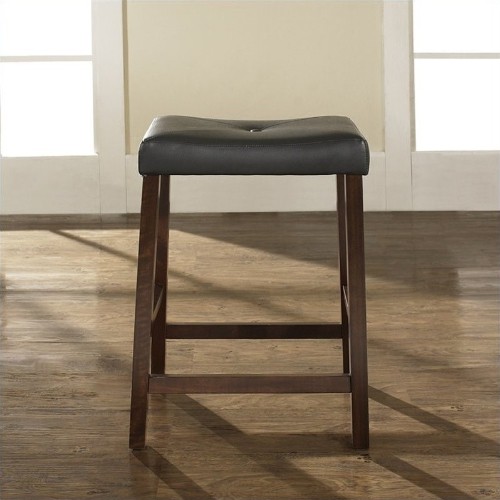 CROSLEY FURNITURE  Faux Leather Bar Stool Chair - Set Of 2 - Mahogany