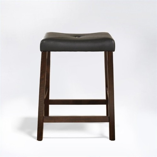 Crosley Furniture Faux Leather Bar Stool Chair - Set of 2 - Mahogany