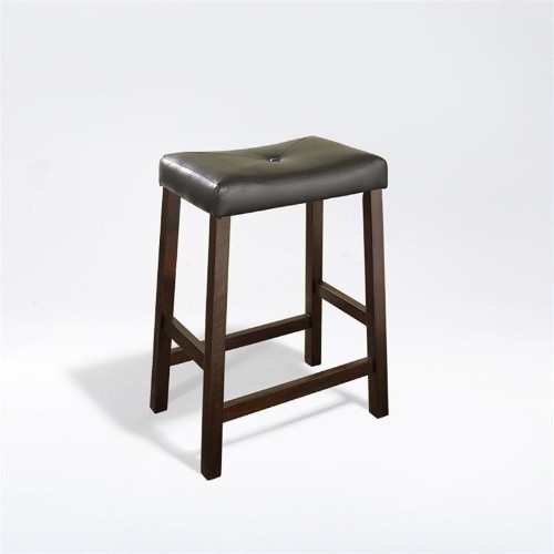 Crosley Furniture Faux Leather Bar Stool Chair - Set of 2 - Mahogany