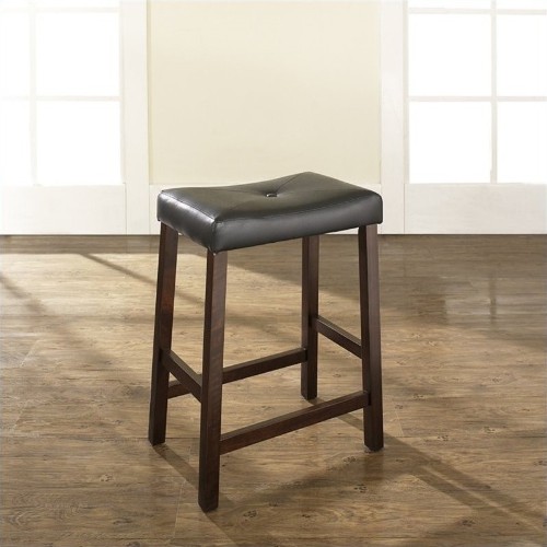 Crosley Furniture Faux Leather Bar Stool Chair - Set of 2 - Mahogany