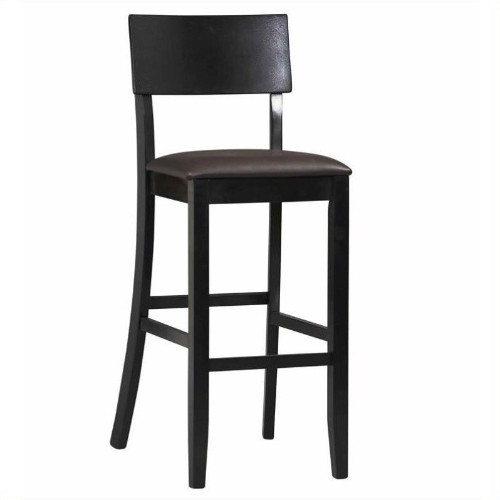 LINON  Contemporary Bar Stool Chair - Set Of 1 - In Black 