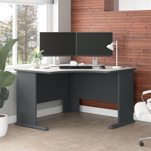 Series A 48W Corner Desk in Slate and White Spectrum - Engineered Wood