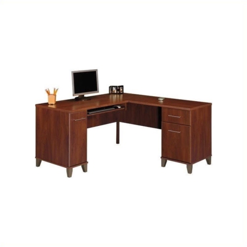 BUSH  Furniture Somerset 60W L Desk In Hansen Cherry - Engineered Wood Highly Recommend Busy And This Desk