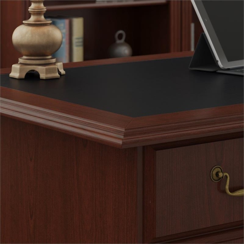 Saratoga Executive Desk in Harvest Cherry and Black - Engineered Wood