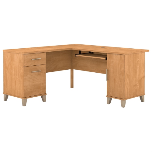 Bush Furniture Somerset 60W L Desk in Maple Cross - Engineered Wood