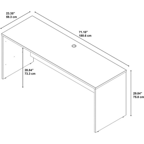 Series C 72W x 24D Credenza Desk in Mahogany - Engineered Wood