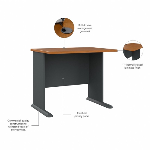 Series A 36W Desk in Natural Cherry and Slate - Engineered Wood