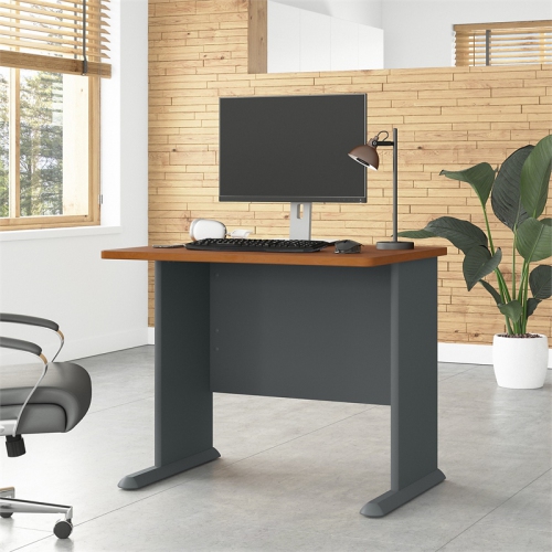 Series A 36W Desk in Natural Cherry and Slate - Engineered Wood