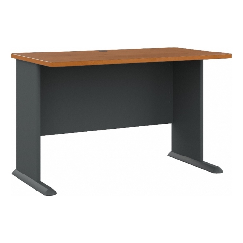 Series A 48W Office Desk in Natural Cherry and Slate - Engineered Wood